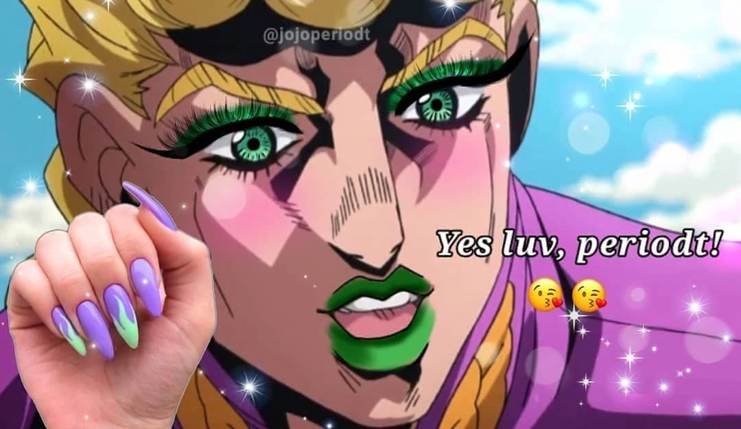 putting lipstick and long eyelashes on Jojo characters is hilarious