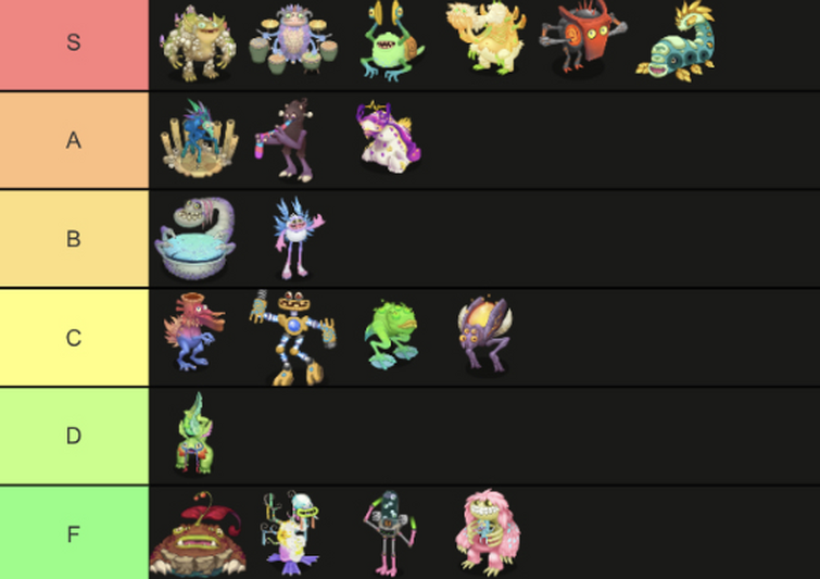 My plant island tier list : r/MySingingMonsters