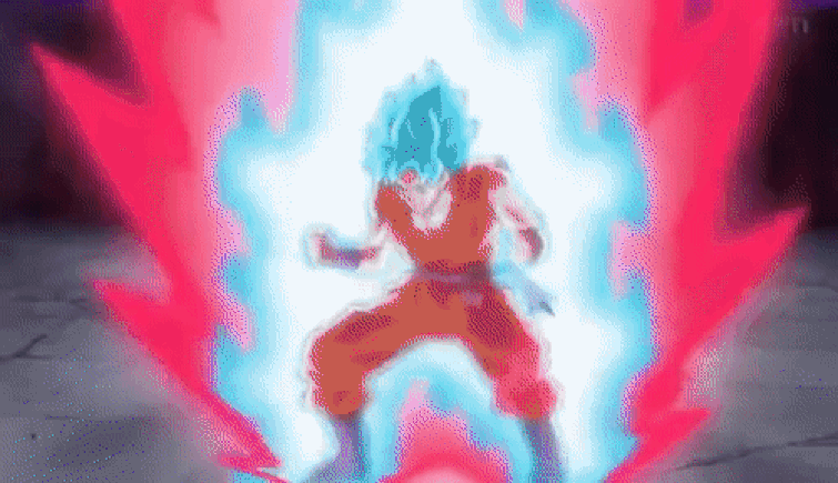 Goku Goes Super Saiyan Blue 10x Kaioken [English Dub] on Make a GIF