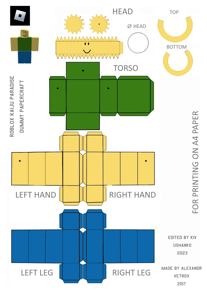 Roblox kaiju paradise dummy papercraft Fandom