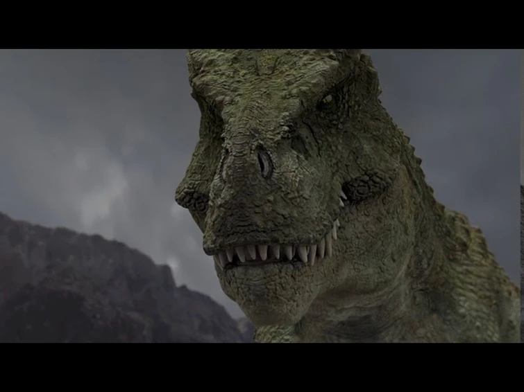 speckles the tarbosaurus (dino king) blue eyes death scene