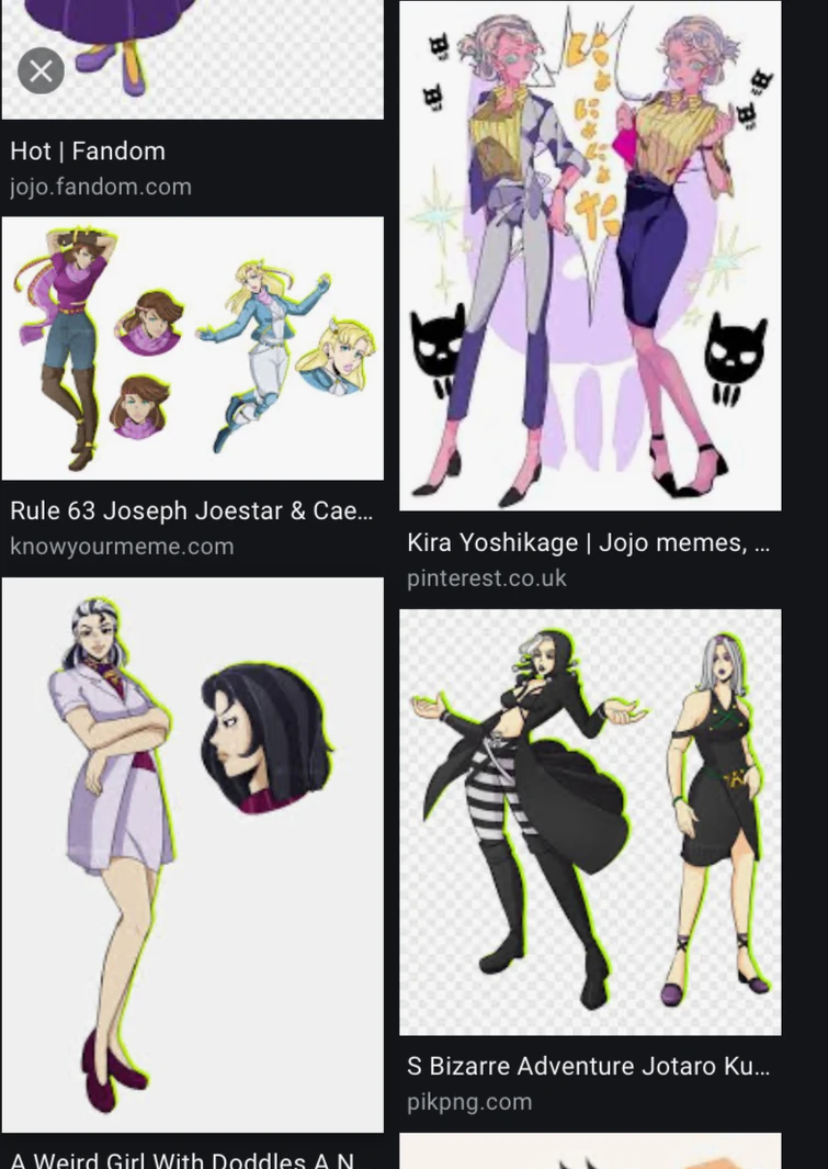 When ever I search any jojo related to google I keep seeing rule 63 ...