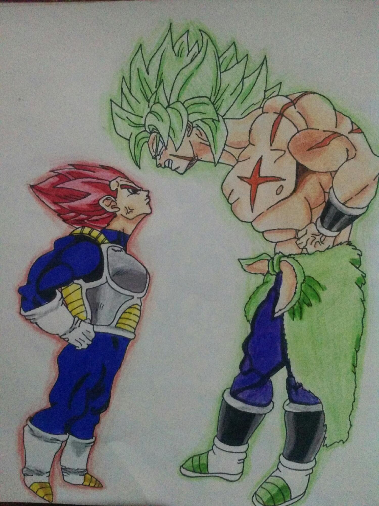 vegeta vs goku drawing