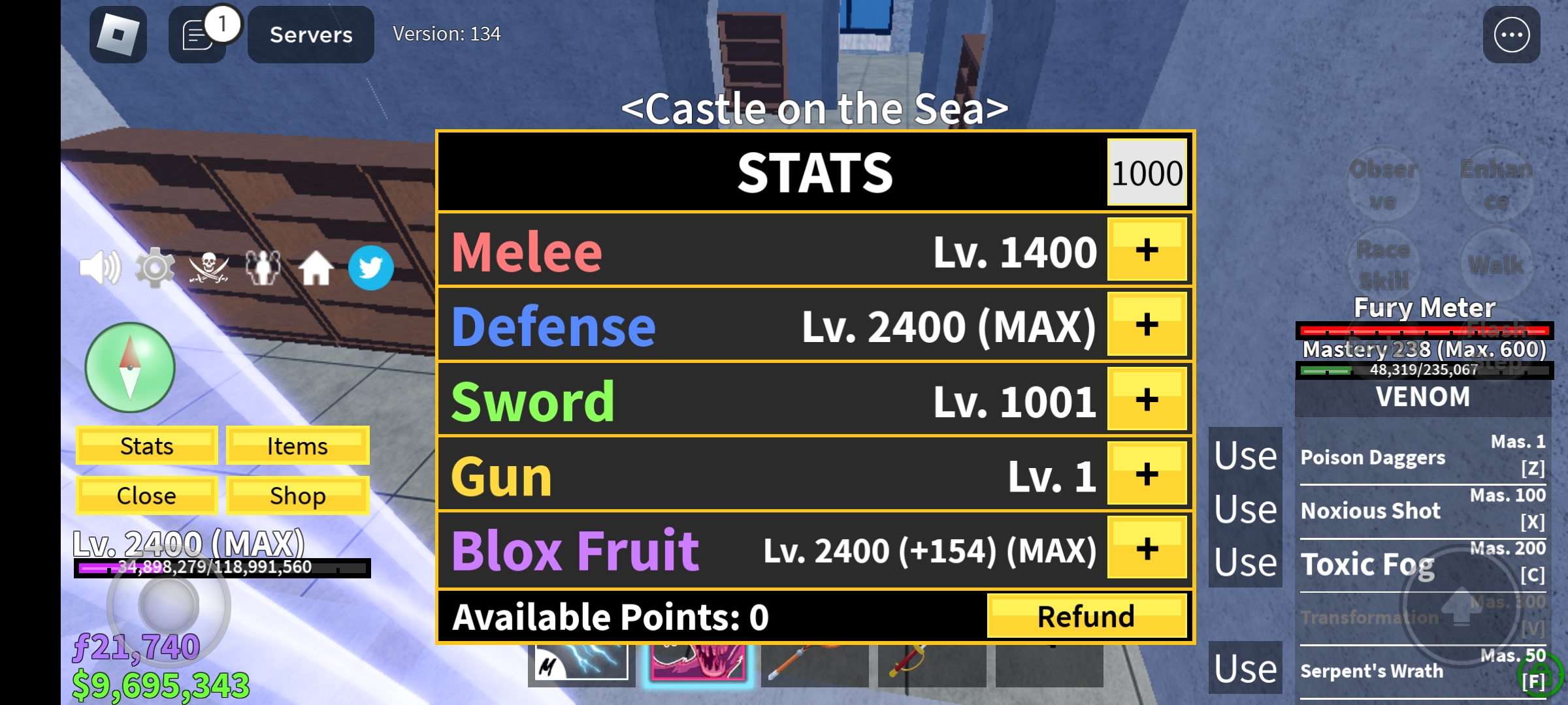 Noob to Max Lvl Using PORTAL Fruit in Bloxfruits 