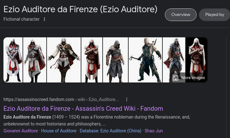 Ezio Auditore da Firenze, Assassin's Creed Wiki