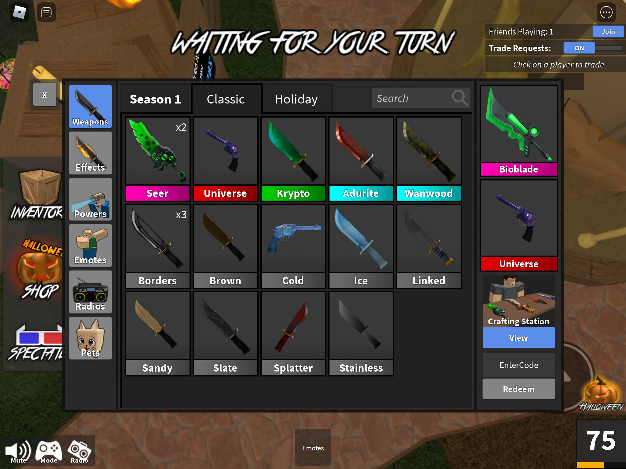 Bioblade Knife, Trade Roblox Murder Mystery 2 (MM2) Items