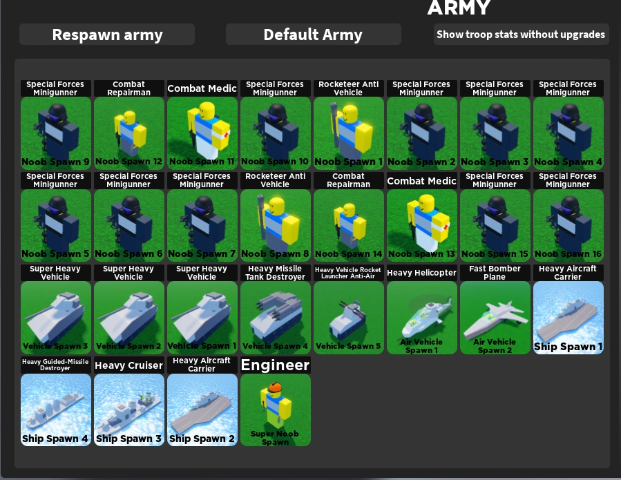 Noob Army Tycoon Best Setup Army Military