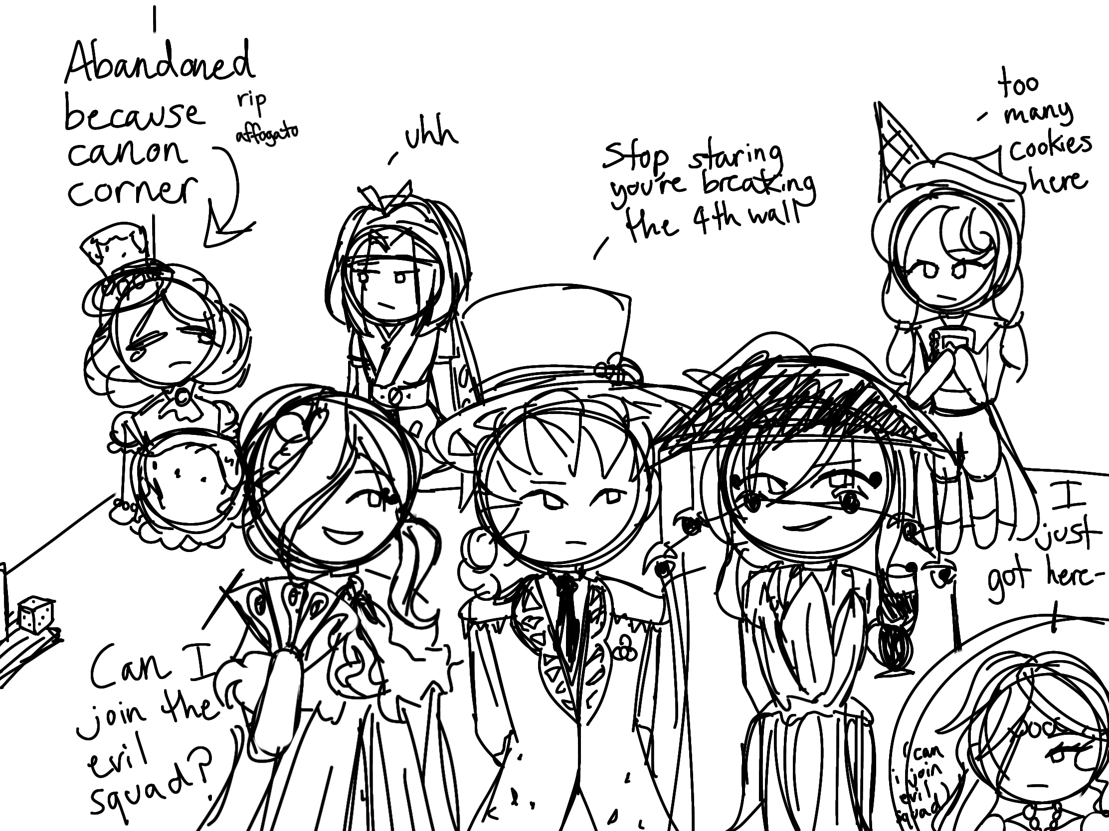 I don't do anything with my Cookie OCs so I put them all in one room