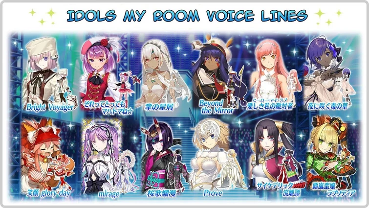 Fate/GO All Idols Costumes My Room Voice Line (ENG)