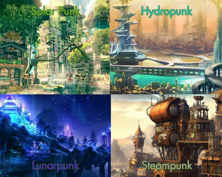 What futuristic genre aesthetic would be best suited for the 4