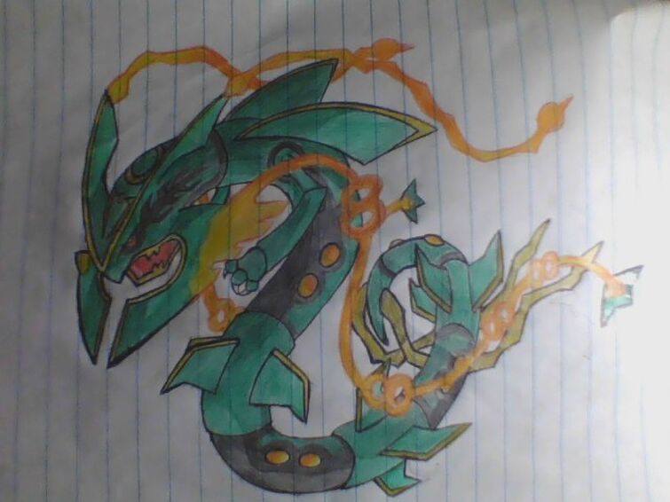 art] My take on Shiny Mega Rayquaza with my favourite colour