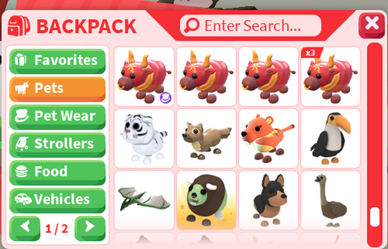 trading my adopt me inventory (old pets, high value pets, old toys