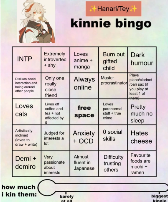 Made a kinnie bingo for me! Fandom