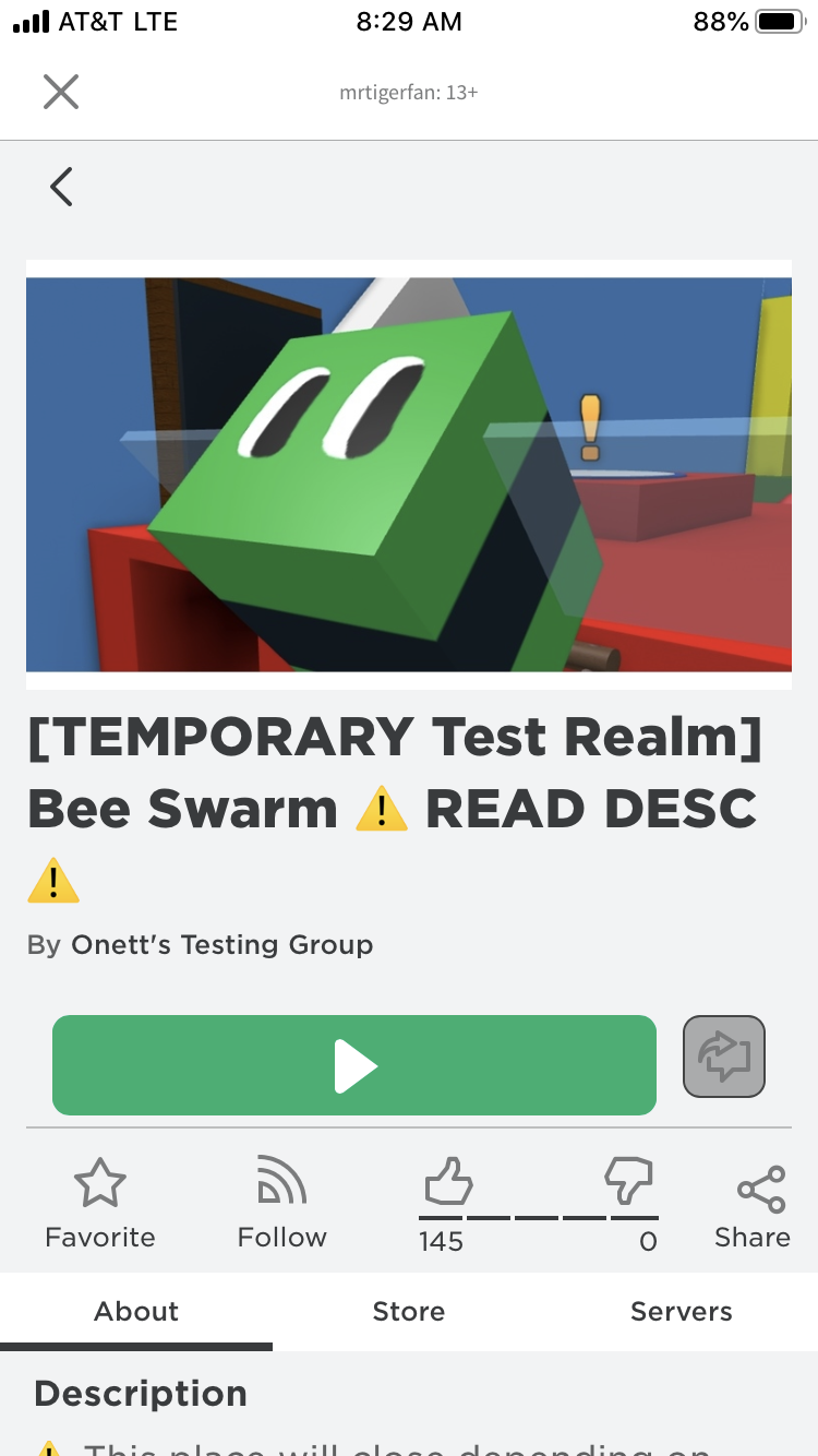 Onett Has Made A New Test Realm Fandom - roblox bee swarm simulator test realm codes