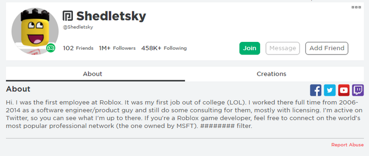 Shedletsky, Roblox Wiki