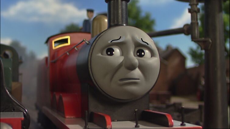 I did another face edit, but this time on what James' worried/anxious face...