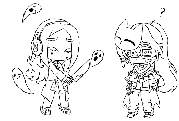 Random Line Art Of Two Character I Made Fandom