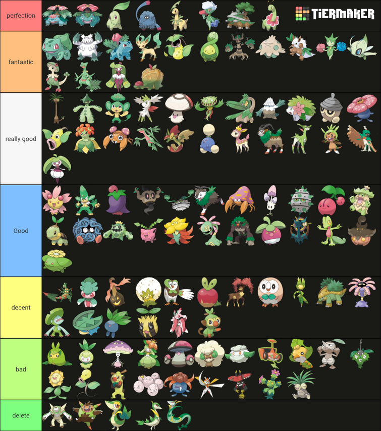 grass type pokemon names