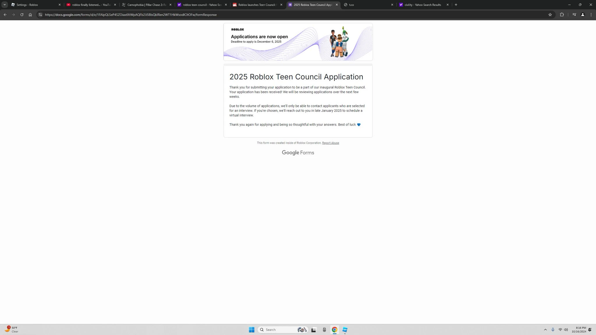 I Applied For Roblox Teen Council Wish Me Luck Fandom Eac7fe8d C155 491a 8998
