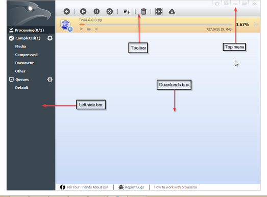 User Interface, EagleGet Wiki