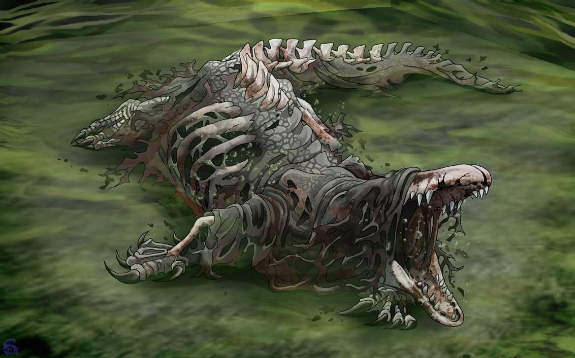 Our grumpy boi SCP 682. I never liked how the fandom portrays him with fur,  so I went with a more decayed, stringy flesh look instead : r/SCP