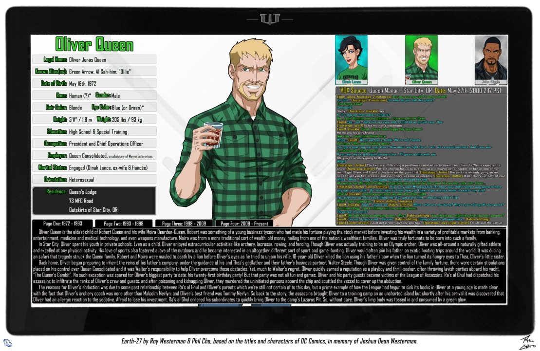 Oracle Files Oliver Queen 1 Earth27 Wiki Fandom