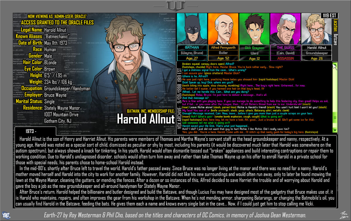 Oracle Files: Harold Allnut | Earth-27 Wiki | Fandom
