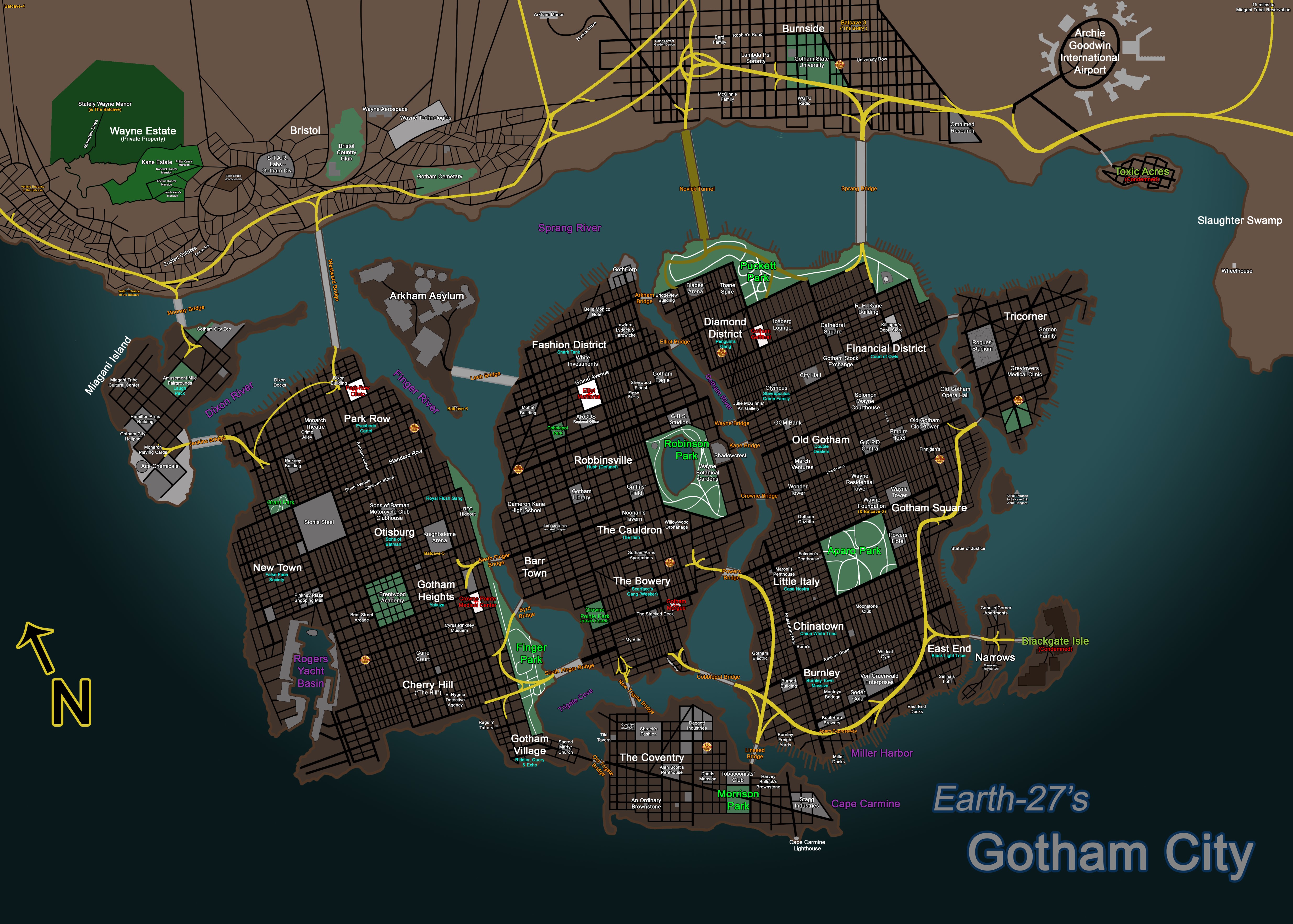 Detailed Map Of Gotham City Gotham City | Earth-27 Wiki | Fandom