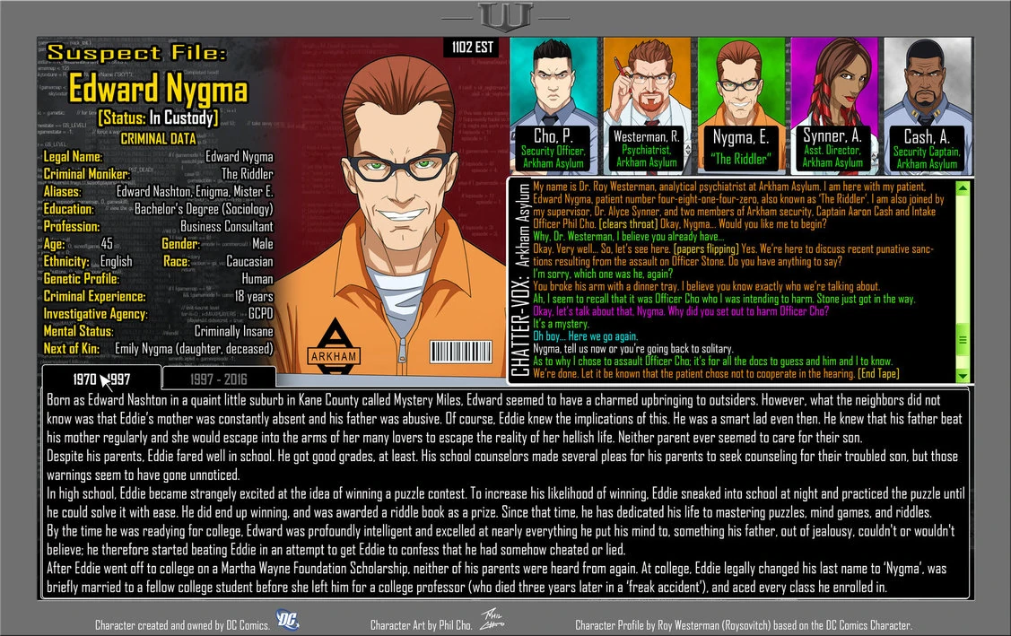 Oracle Files: Edward Nygma 1 | Earth-27 Wiki | Fandom
