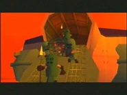 Pigmask Sergeants carry a cage containing Salsa and Samba off a ship.