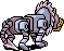 The unused battle sprite of the Almost Mecha-Lion