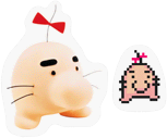 The two stickers of Mr. Saturn in Super Smash Bros. Brawl