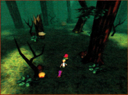 Duster exploring the Sunshine Forest with Lucas and Salsa. This is their early EarthBound 64 models.