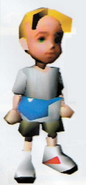 Lucas' redesign for EarthBound 64. The stripes of his shirt are visible.