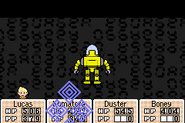 Kumatora's body is enveloped by a PSI Shield.