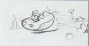 EarthBound 64 concept art of Lucas driving a Pork Bean.