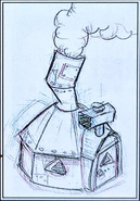 EarthBound 64 concept art of Bronson's forge.