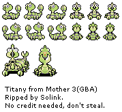 Все спрайты Титанида из Mother 3
