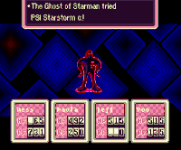 Tormenta Estelar PSI usada por un enemigo EarthBound