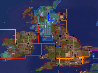 Wondering Maps on X: Map of EarthMC, a Towny minecraft server