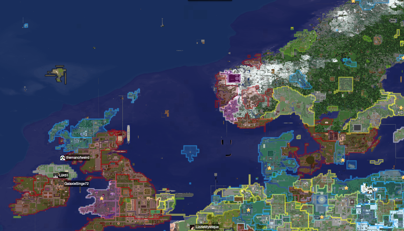 Wondering Maps on X: Map of EarthMC, a Towny minecraft server