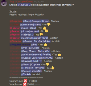 13E666L14 Impeachment Result