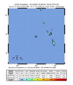 Shake map of the June 13 India earthquake.