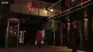Linda Carter walking towards Turpin Way (December 2014)