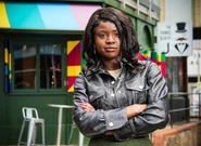 Mila Marwa outside The Albert (2021)