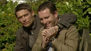 Christian in Albert Square with Lee Thompson (7 October 2008)