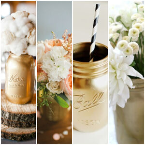 Gold-mason-jars- -glitterweddings.com 