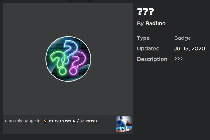 Discuss Everything About Jailbreak Wiki Fandom - get all the badges in hmmm in roblox