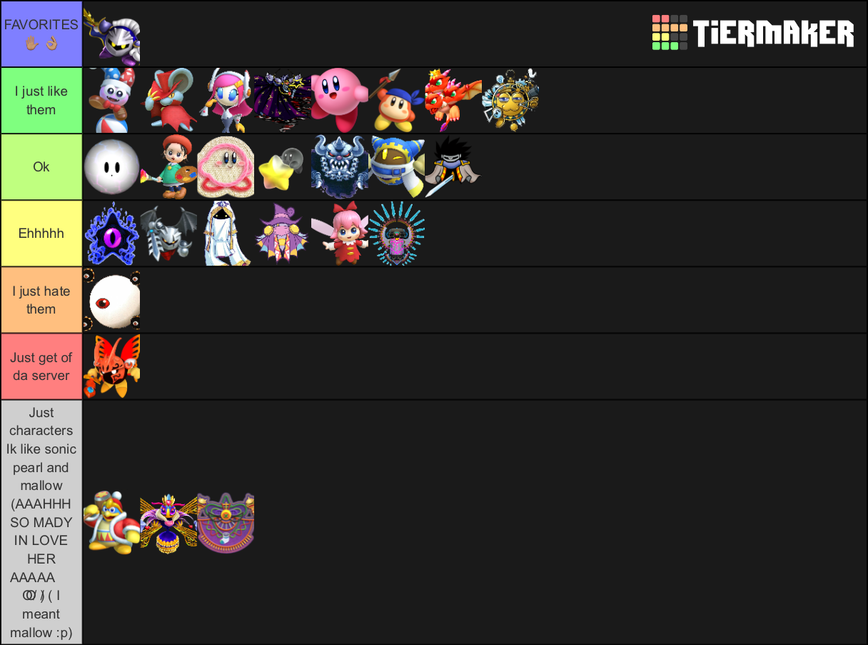 all kirby characters list