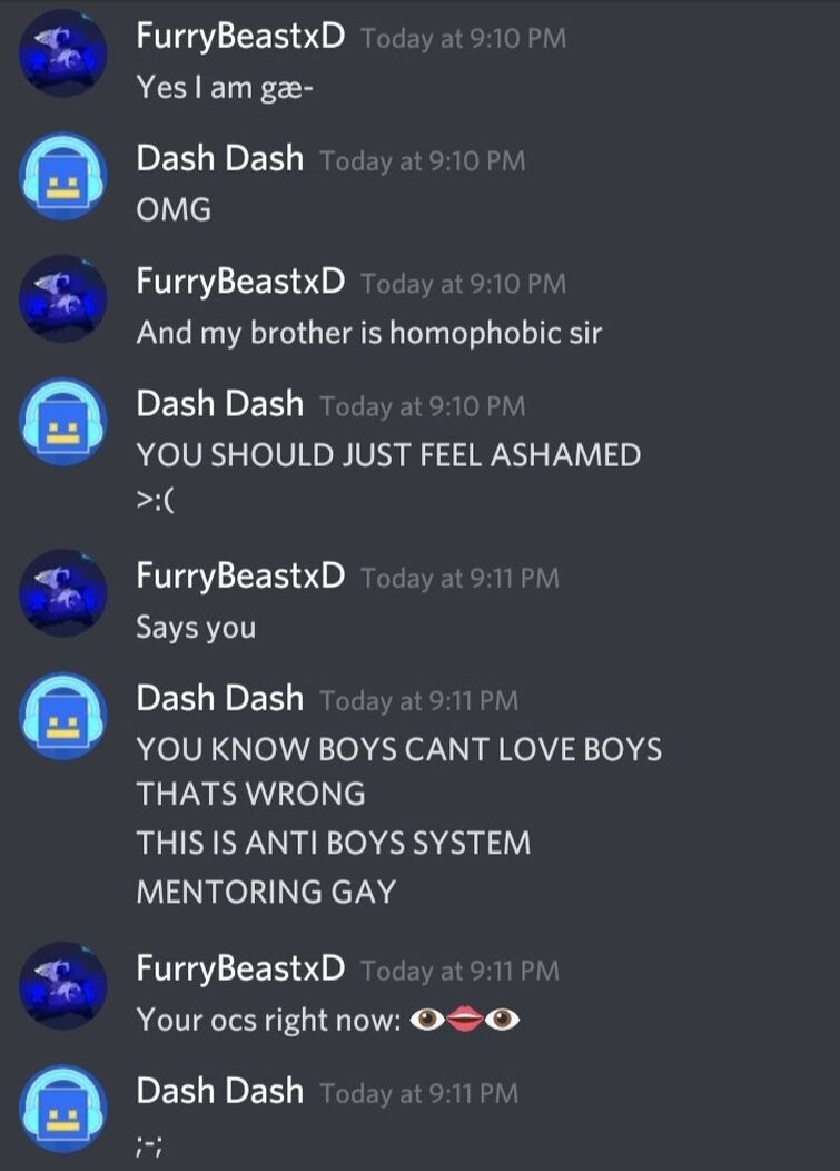 A discord server that is not homophobic now is homophobic for no